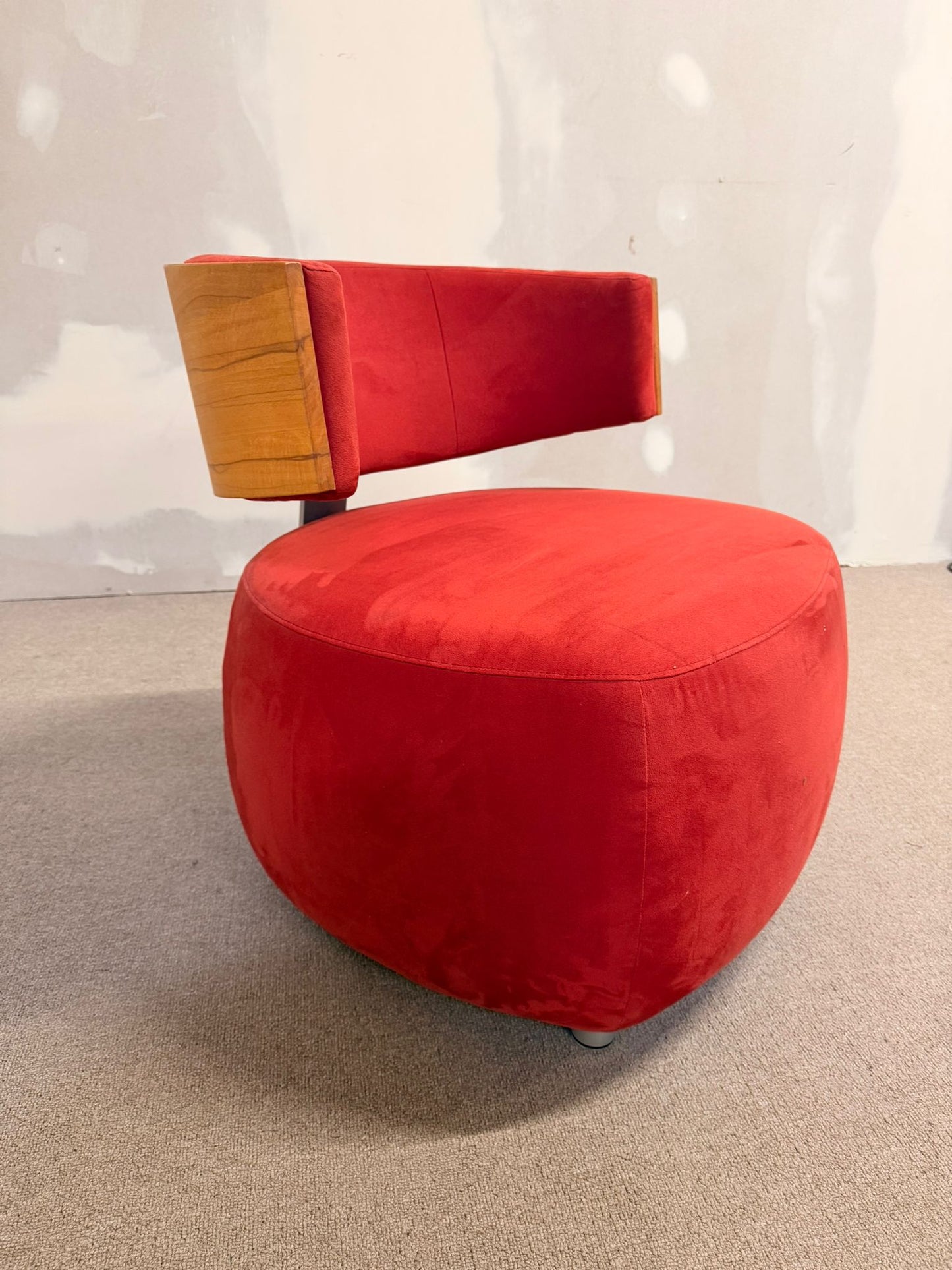 Boom Designer Sessel mit Rückenlehne Massivholz Buche rot
