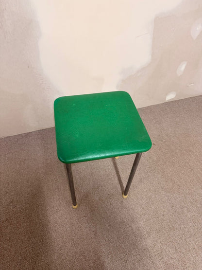 60-70er Vintage Tabourettli Hocker Sitzfläche in Grün