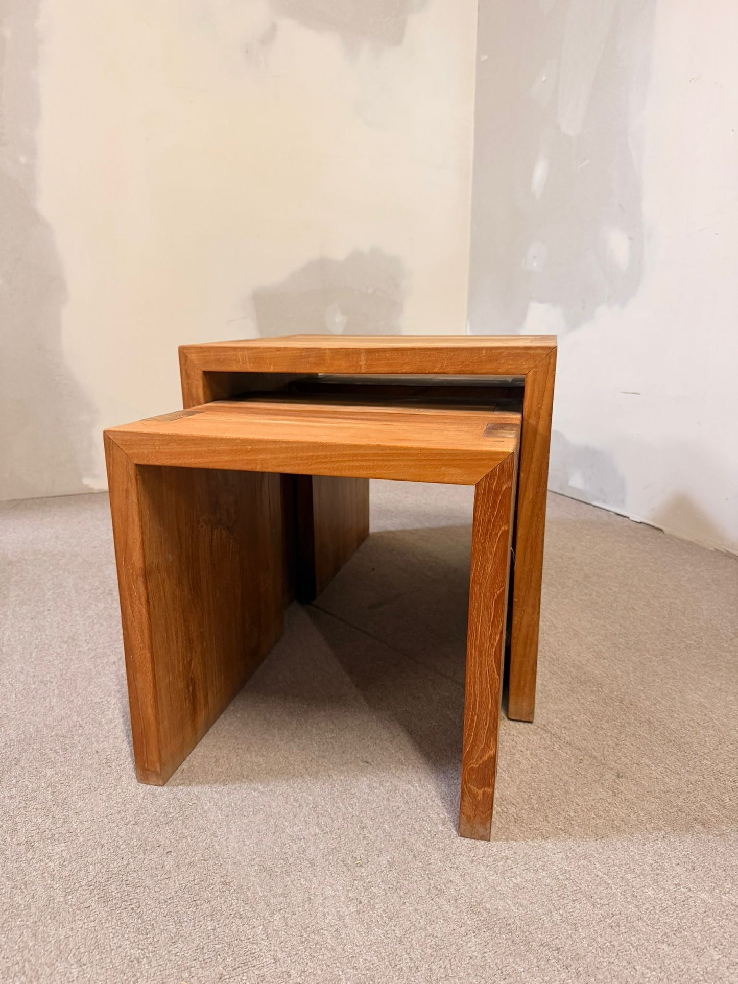 3er Set Massivholz Satztische Beistelltische