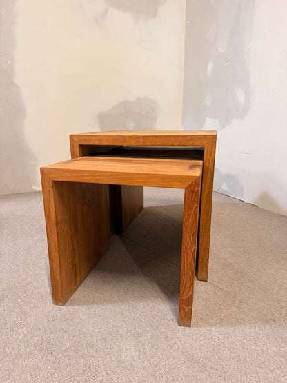 3er Set Massivholz Satztische Beistelltische