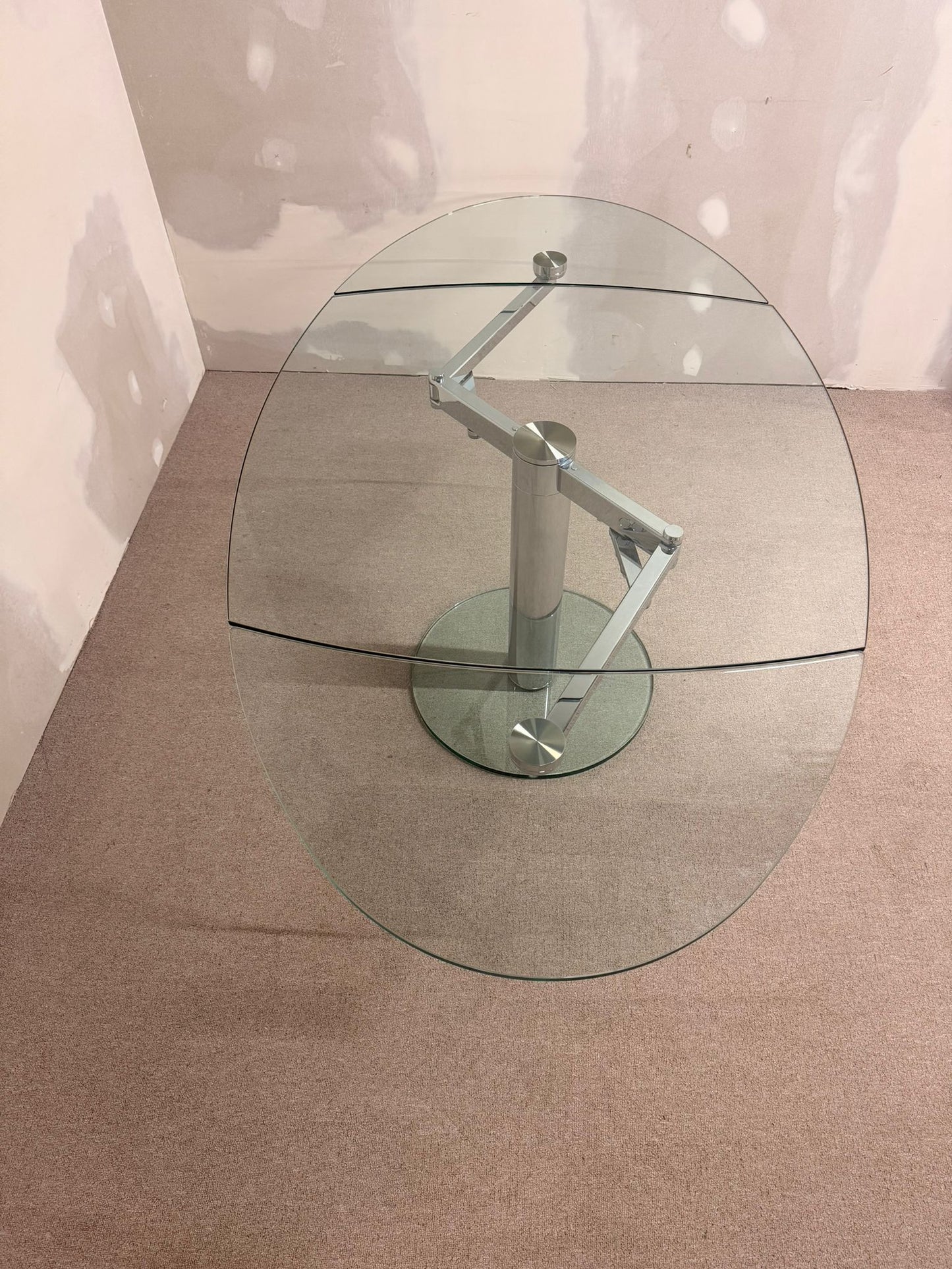 Esstisch Titan von Draenert mit ausziehbarer Mechanik, Glas