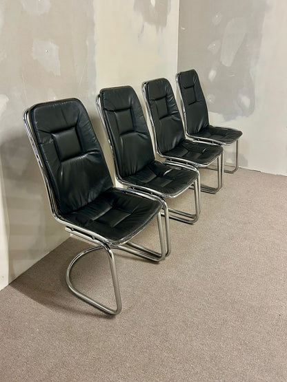 Freischwinger Stühle Gastone Rinaldi Rima Italia Leder