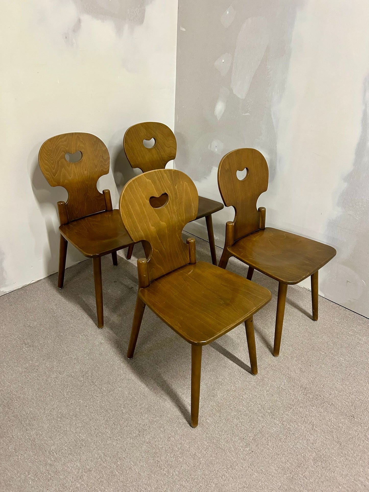 Vintage Holz Stuhl Bandixen,Stabelle,Dietiker Switzerland