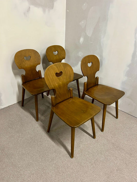 Vintage Holz Stuhl Bandixen,Stabelle,Dietiker Switzerland