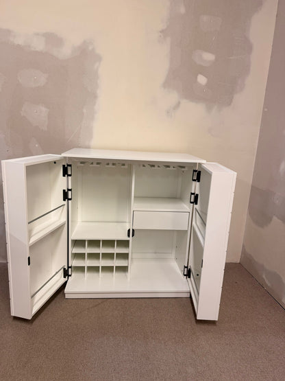 Barschrank Weinschrank Hausbar in weiss als Highboard