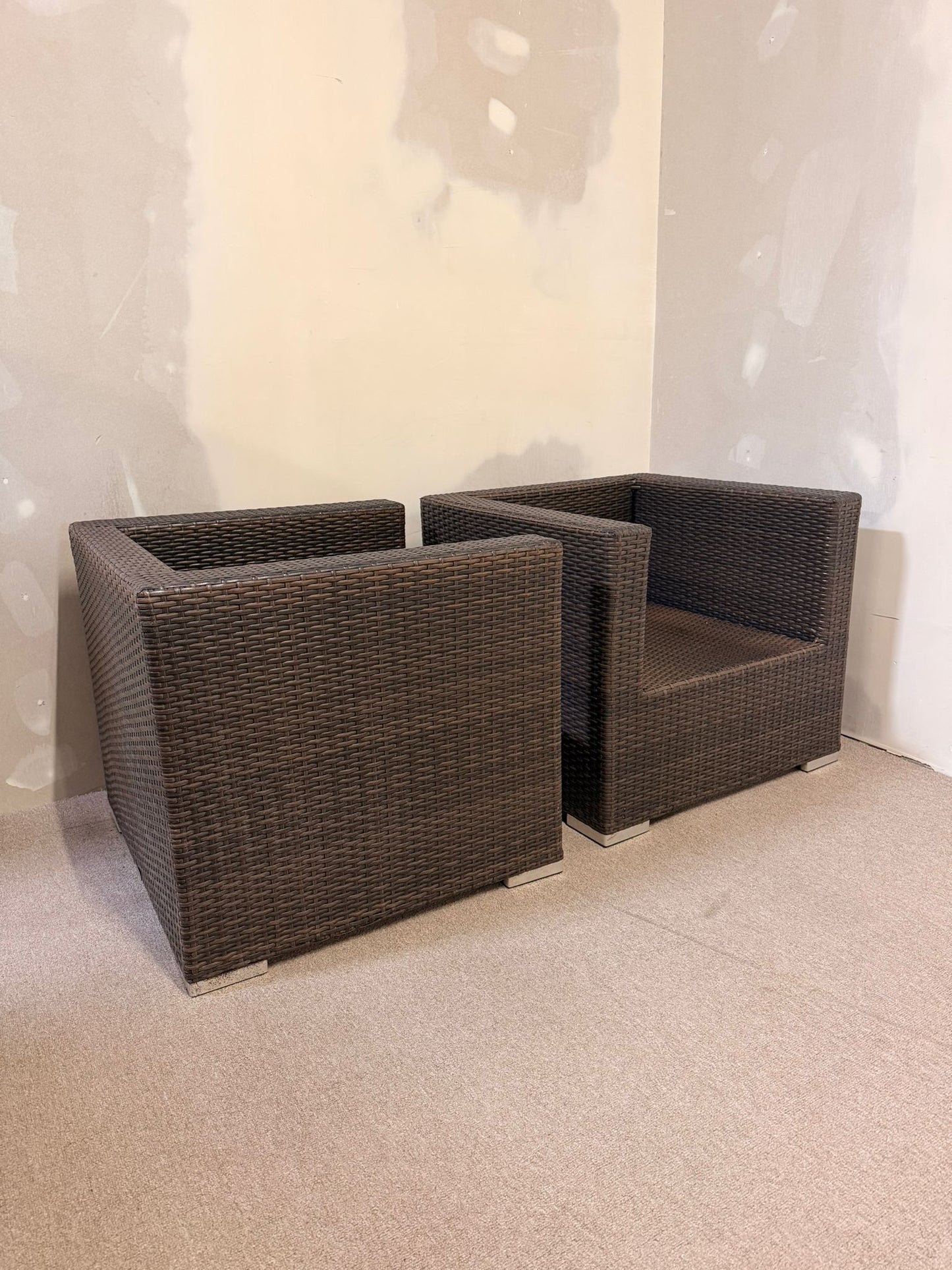 Loungesessel für Terrasse/Garten in braun aus Polyrattan