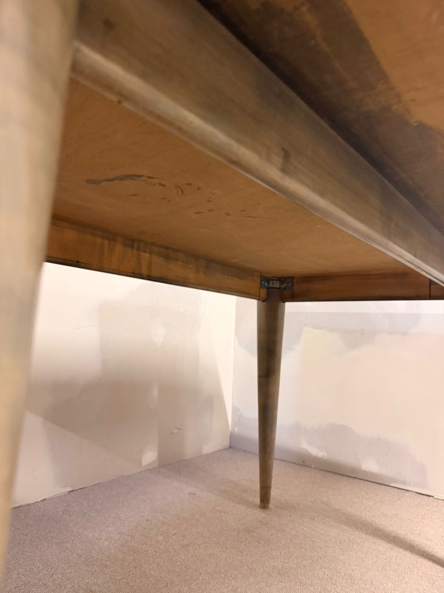 Vintage Esstisch aus Holz mit Granitplatte 60`s Design Tisch