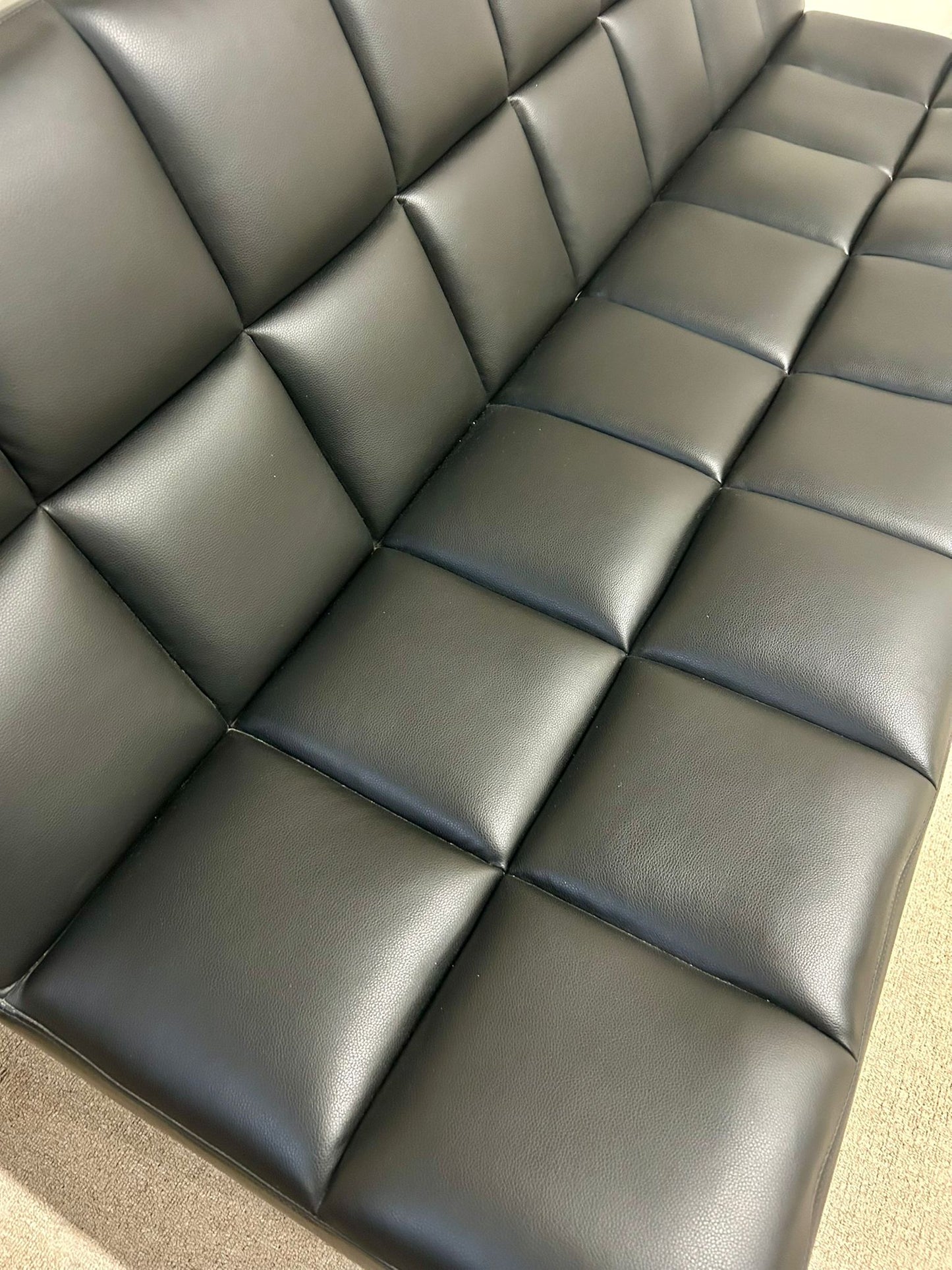 Designer Sofa , Sitzbank, Loungesofa, schwarz, Chromgestell