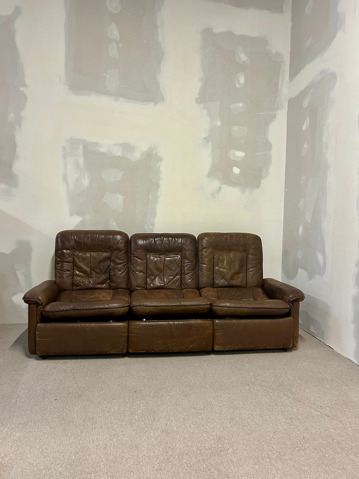 Vintage De Sede Ledersofa aus der Serie DS-66, 3er Sofa