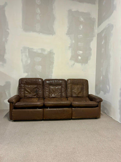Vintage De Sede Ledersofa aus der Serie DS-66, 3er Sofa