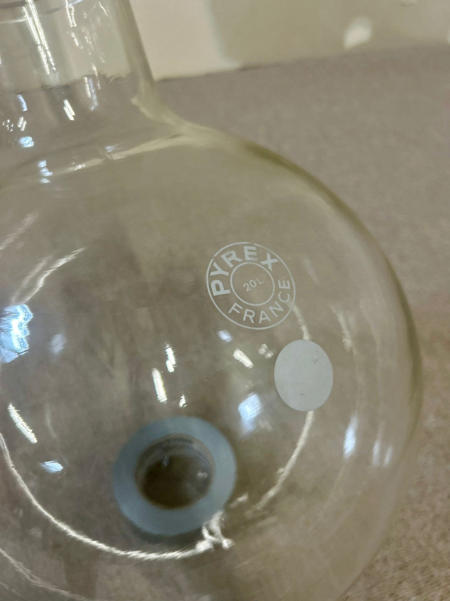 Grosser Glasballon Pyrex France 20 Liter Glaskolben Deko