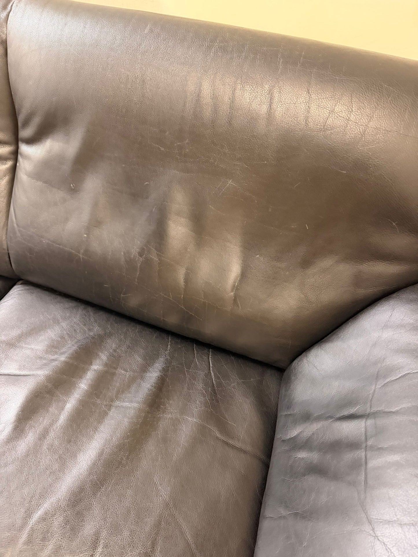 Schwarzes De Sede DS 10 Ledersofa in Schwarz