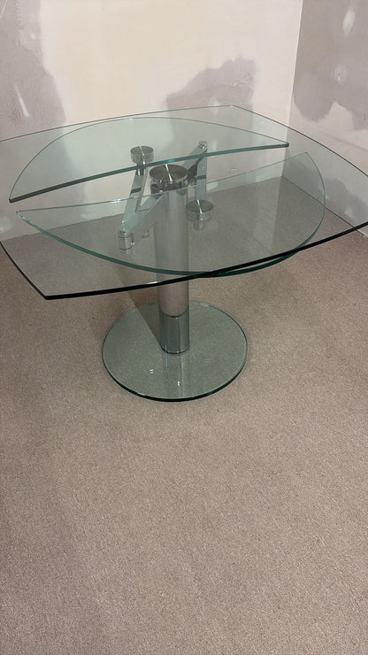 Esstisch Titan von Draenert mit ausziehbarer Mechanik, Glas