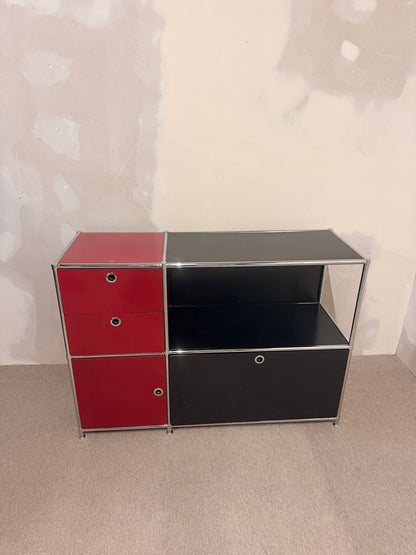 Quadro Interio (USM Büromöbel Style) Sideboard rot/schwarz