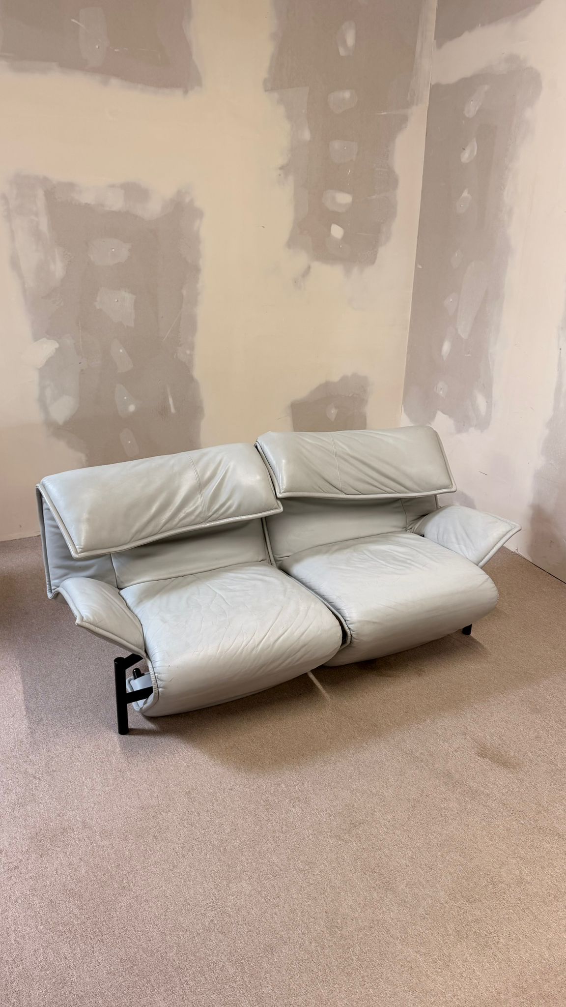 Cassina Veranda Leder Sofa von Vico Magistretti 80er Jahre