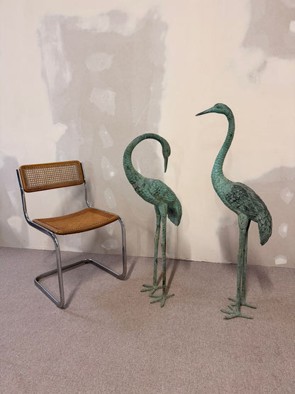 2 Reiher/ Kraniche aus Bronze, aus Italien 60er Jahre