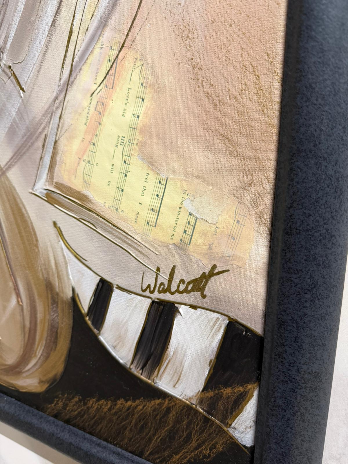 Gerahmtes Gemälde mit Jazz Motiv, Musik Kunstwerk, Bild