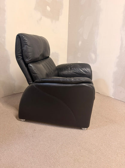 Schwarzer Ledersessel Relaxsessel  Ergoline W. Schillig