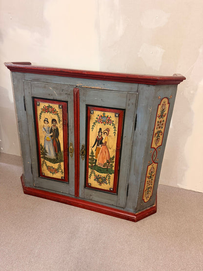 Antiker handbemaltes Vintage Sideboard im Bauernstil 50er