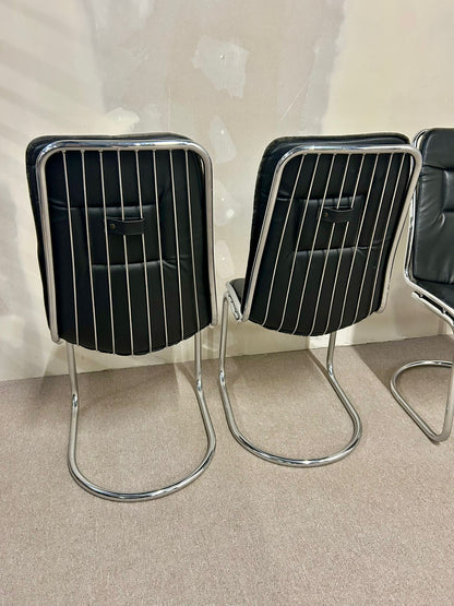 Freischwinger Stühle Gastone Rinaldi Rima Italia Leder