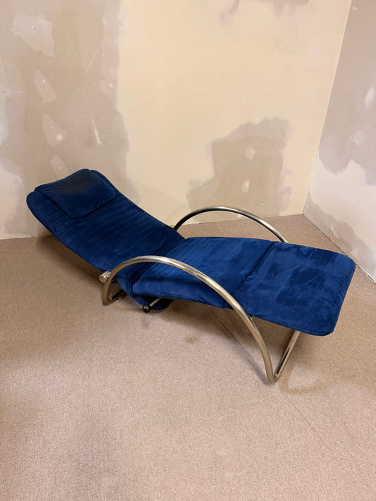 Blaue skandinavische verstellbare Relaxliege Sessel von 1980