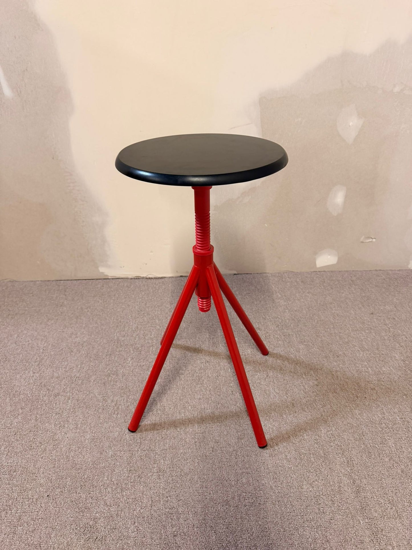 Höhenverstellbarer Hocker Drehhocker aus Holz/ Metallgestell