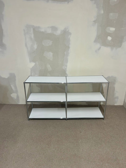 Weisses Regal im Stil wie USM mit 6 Tablaren, Sideboard