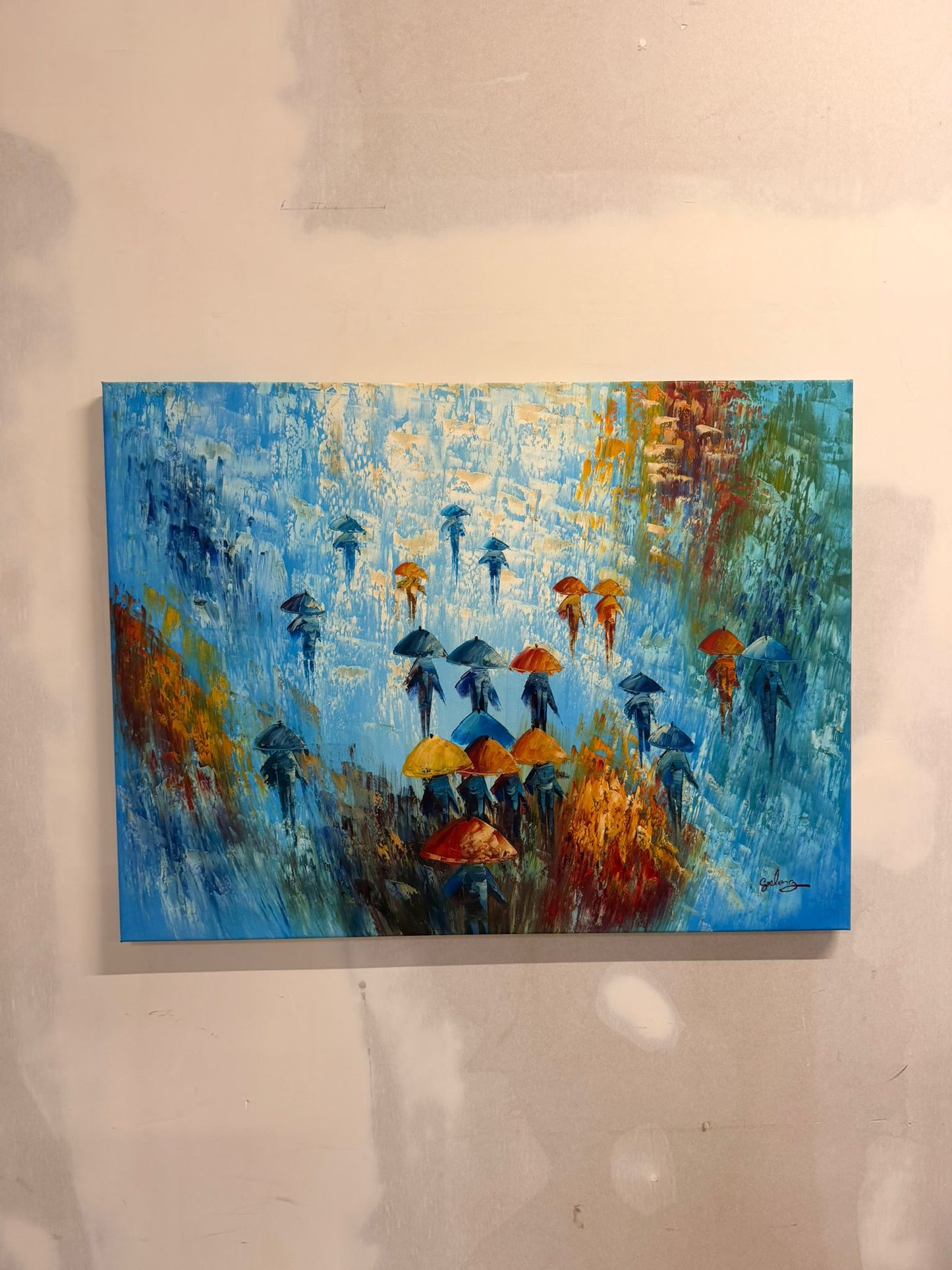 Leinwand Regen Kunstwerk angelehnt an Olha Darchuk