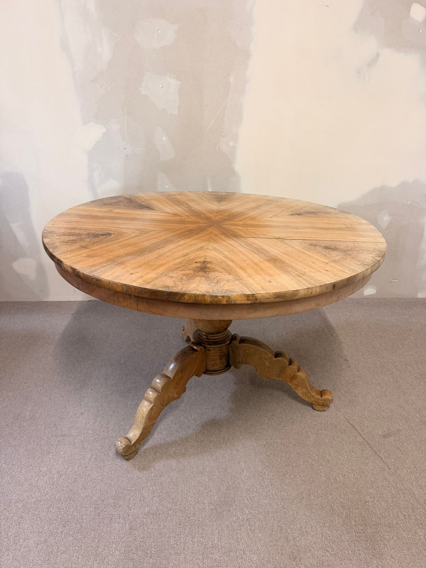 Antiker Biedermeier Esstisch Louis Philippe Sternmuster
