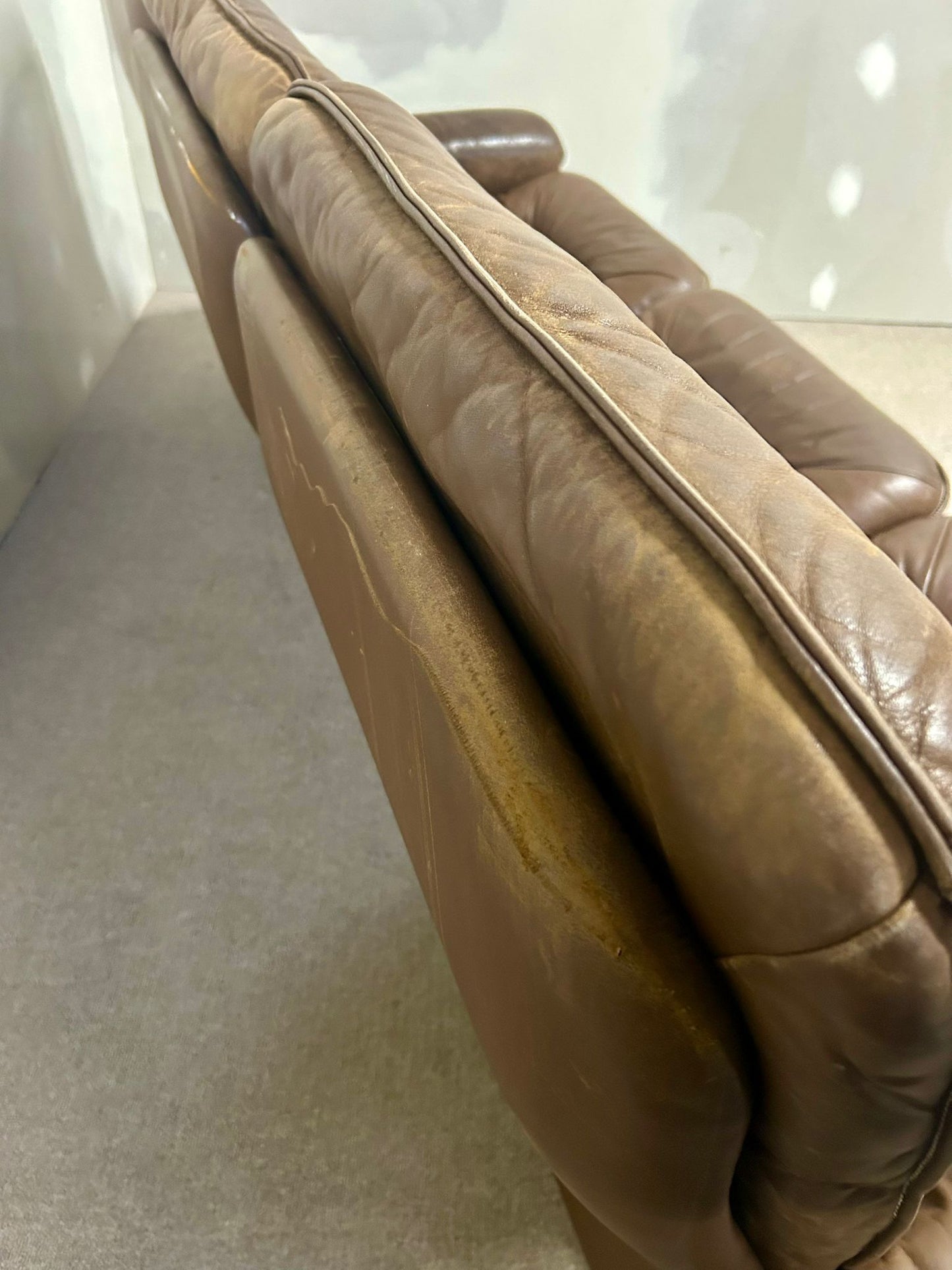 Vintage De Sede Ledersofa aus der Serie DS-66, 3er Sofa