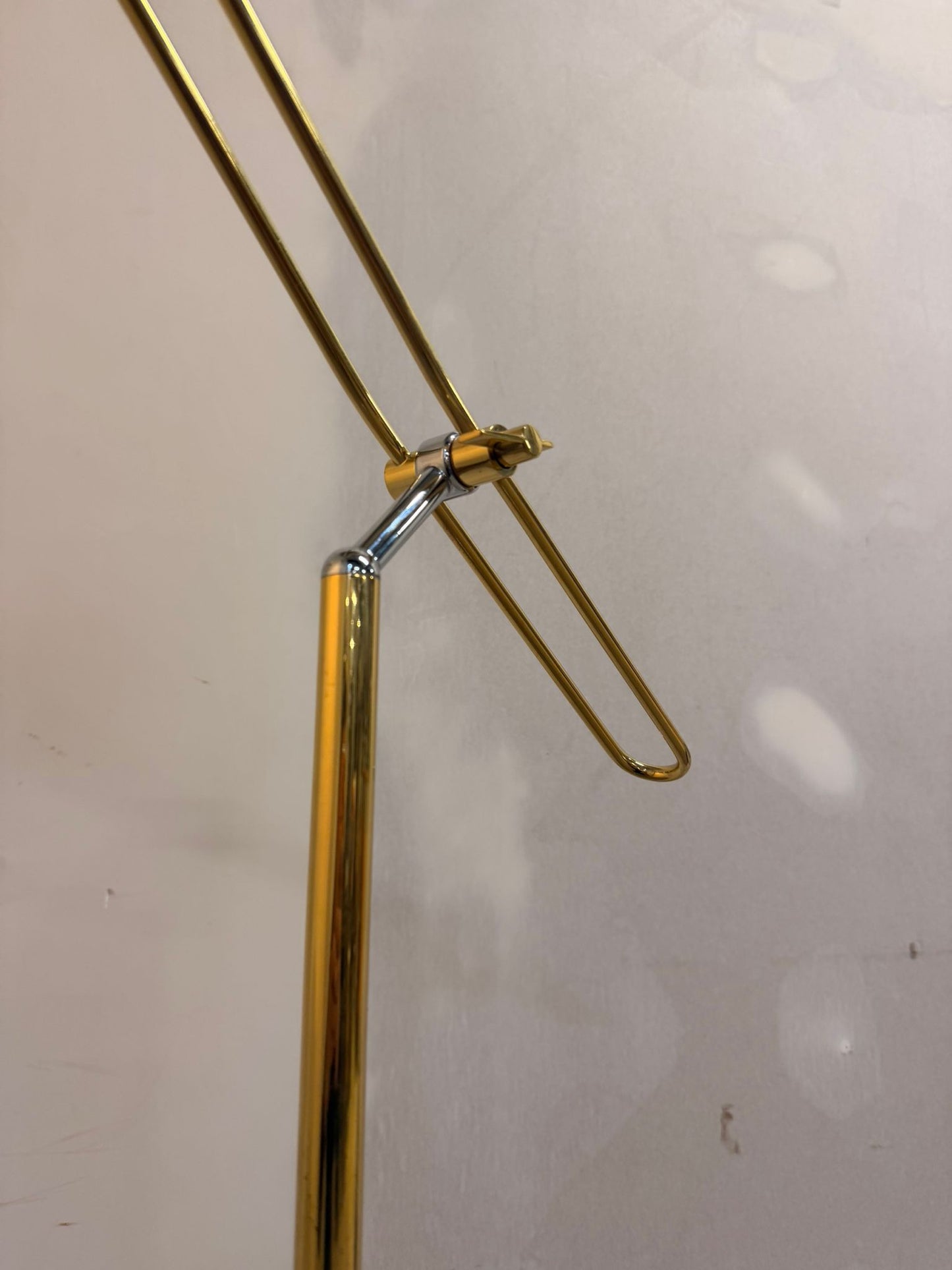 Stylische vintage Stehlampe, Gold/Chrome aus Messing