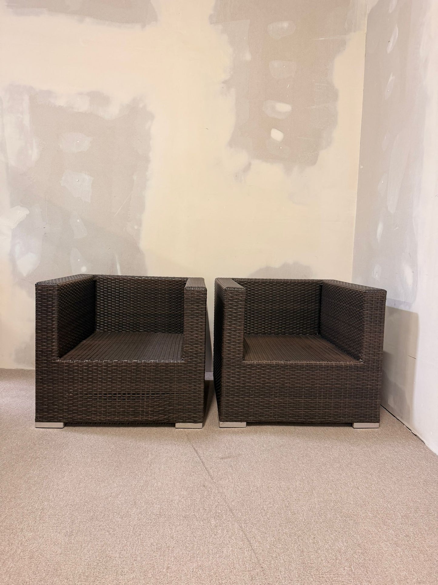 Loungesessel für Terrasse/Garten in braun aus Polyrattan
