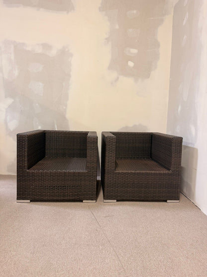 Loungesessel für Terrasse/Garten in braun aus Polyrattan