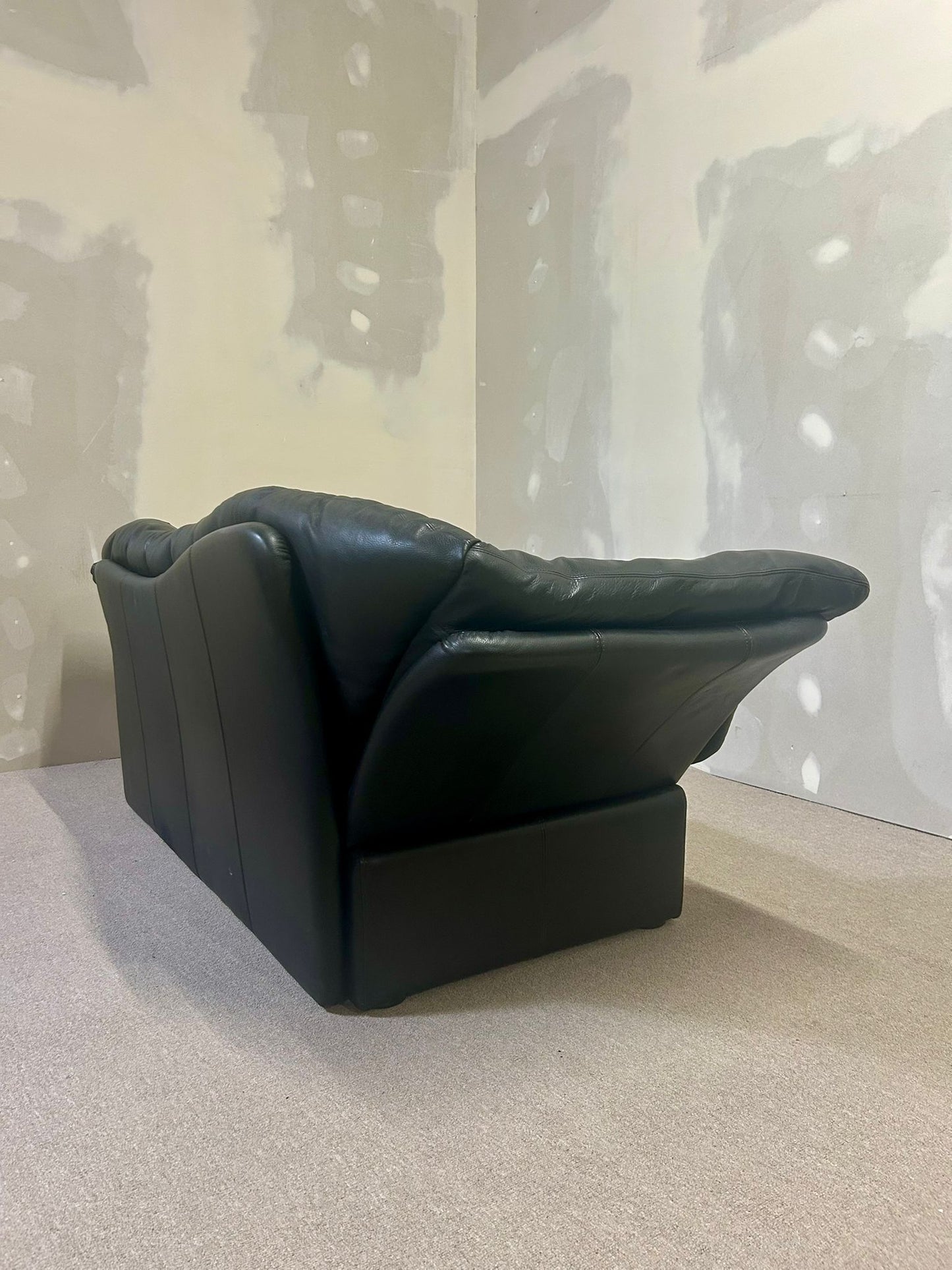 Brühl Prelude Designer Leder Sofa 3-sitzer Echtleder schwarz