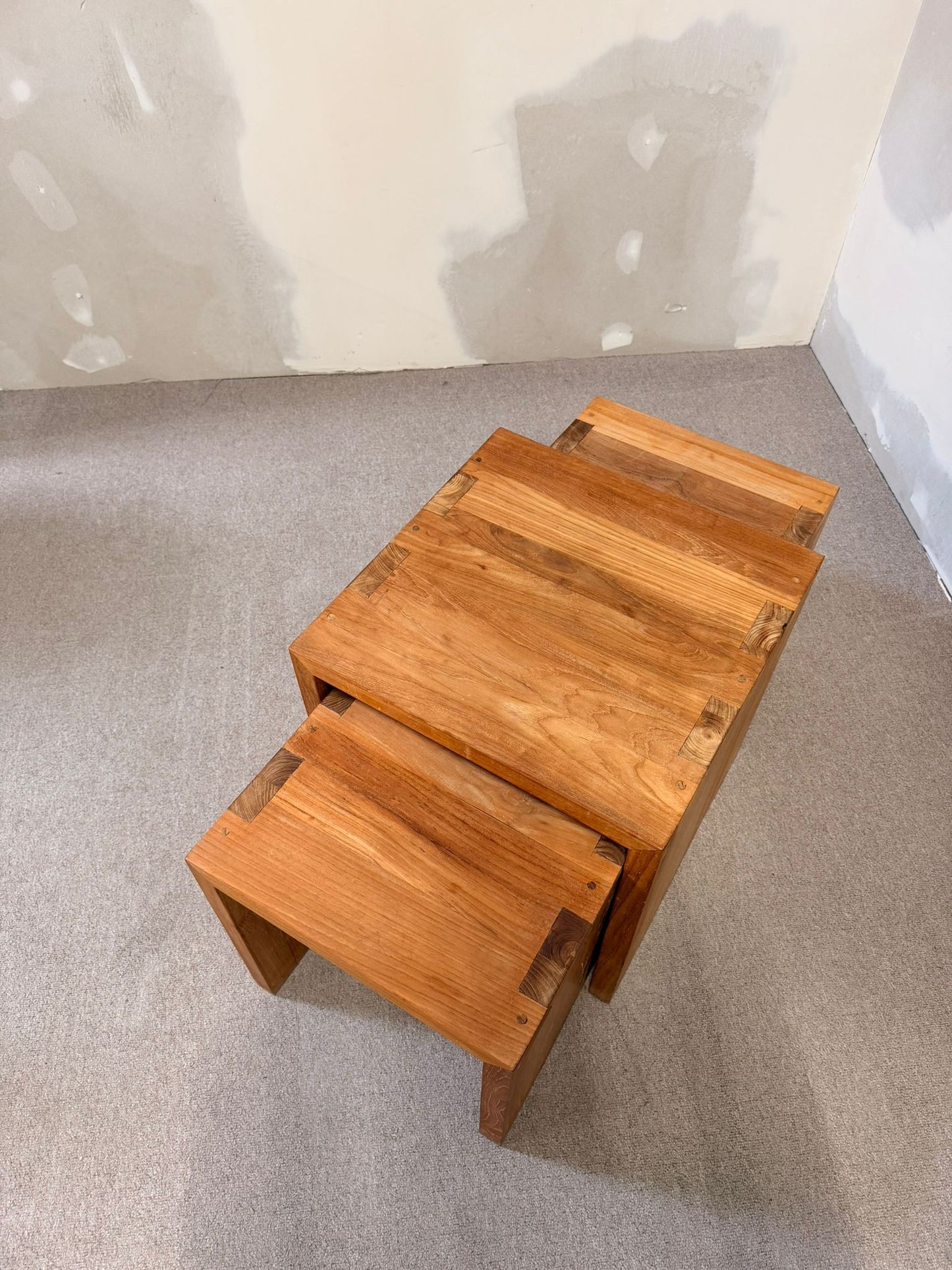 3er Set Massivholz Satztische Beistelltische