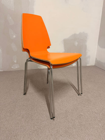 2x Ikea Vilmar Stuhl in orange, stapelbar