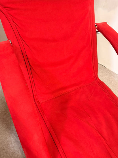Vintage Designer Liegestühle rote Polster, Relaxsessel