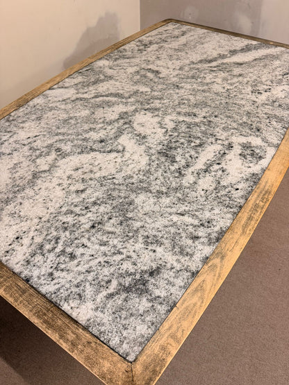 Vintage Esstisch aus Holz mit Granitplatte 60`s Design Tisch