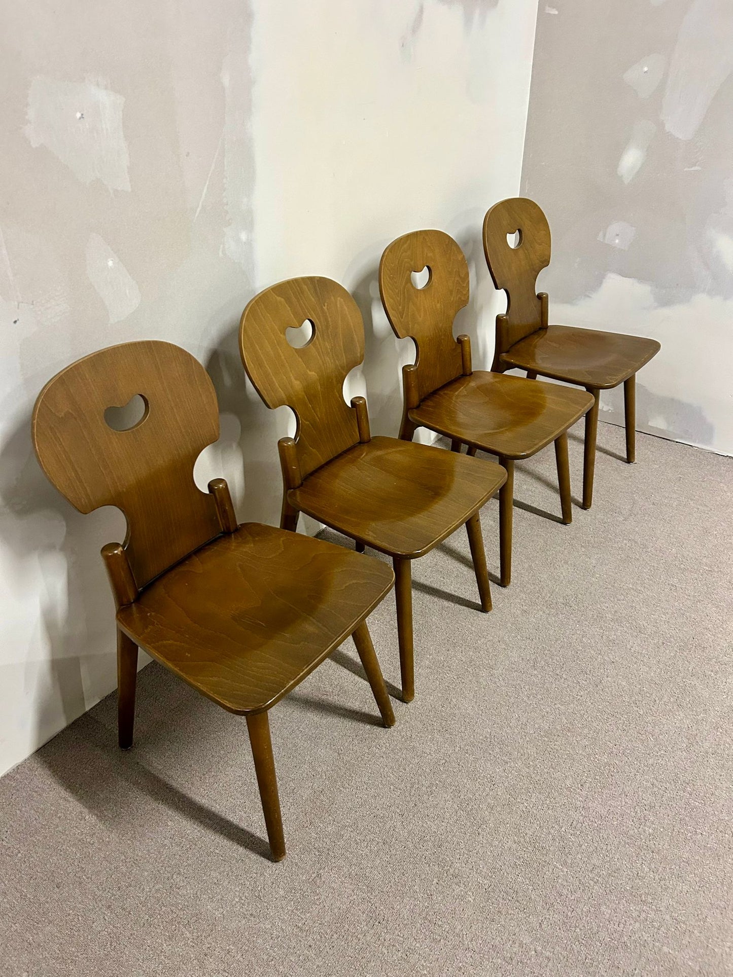 Vintage Holz Stuhl Bandixen,Stabelle,Dietiker Switzerland