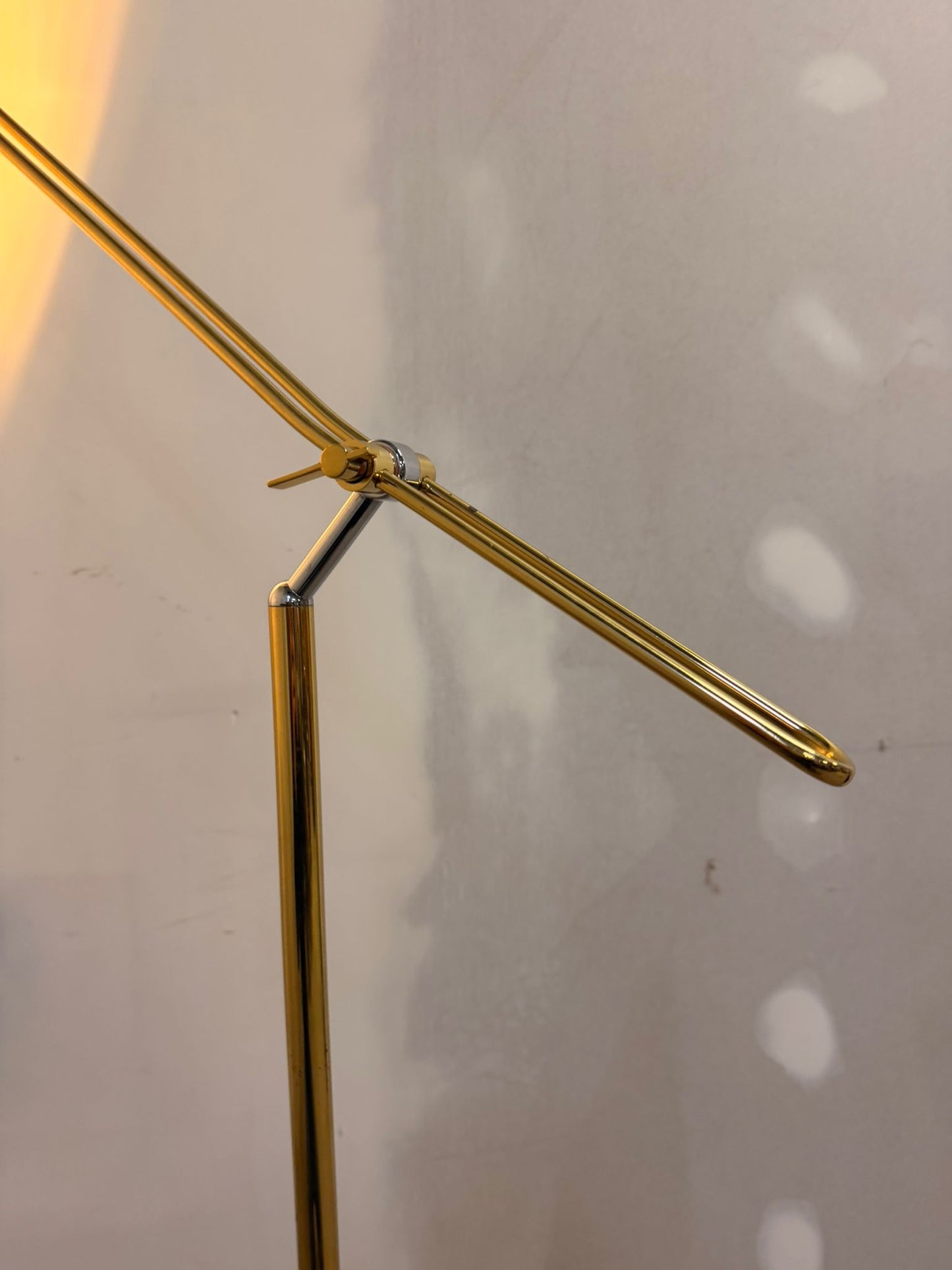 Stylische vintage Stehlampe, Gold/Chrome aus Messing