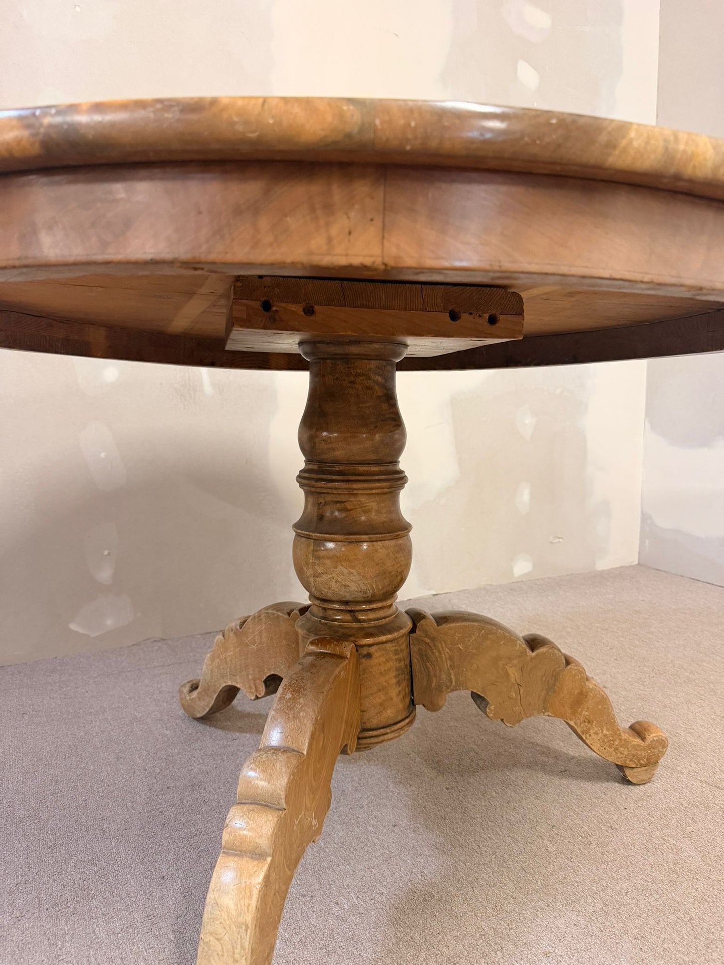 Antiker Biedermeier Esstisch Louis Philippe Sternmuster