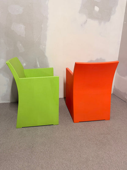 2er Set Farbenfrohe Designer-Sessel HAANS Lifestyle grün/orange