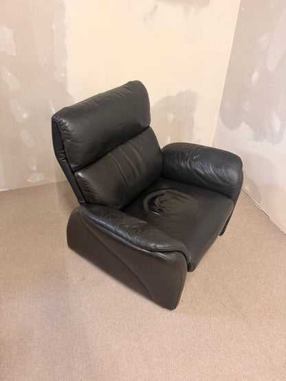 Schwarzer Ledersessel Relaxsessel  Ergoline W. Schillig