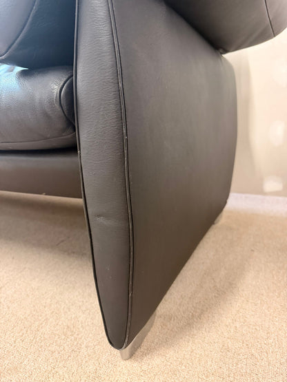 Schwarzes De Sede DS 10 Ledersofa in Schwarz
