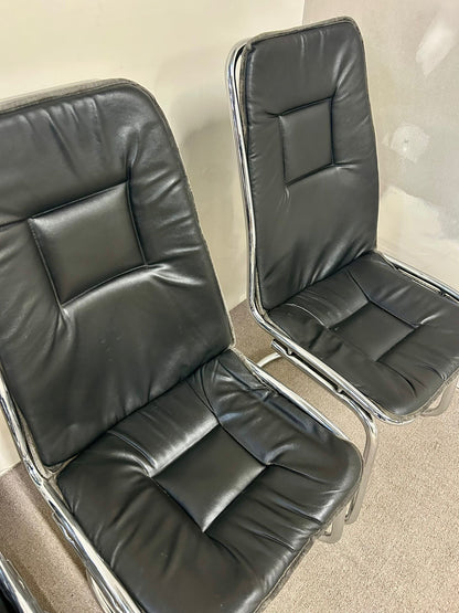 Freischwinger Stühle Gastone Rinaldi Rima Italia Leder