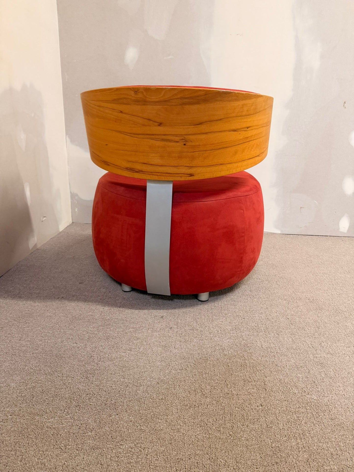 Boom Designer Sessel mit Rückenlehne Massivholz Buche rot