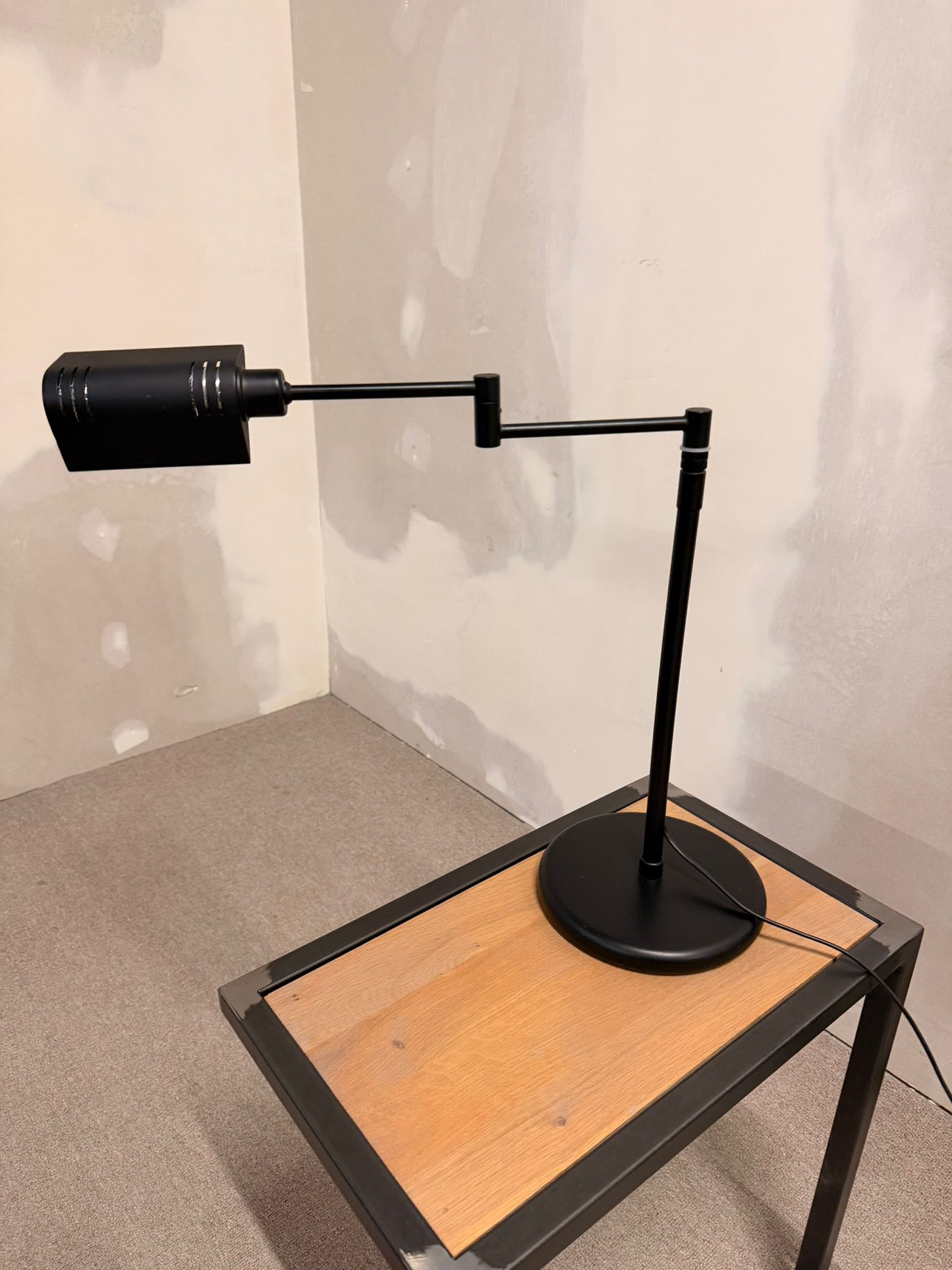 Schwarze Schreibtischlampe Tischlampe aus Metall, Holtkötter
