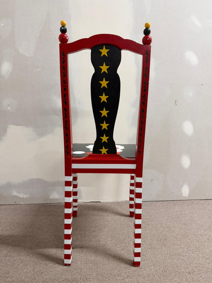 Weihnachtlicher Stuhl aus Holz, Nikolaus,Weihnachtsmann,Deko