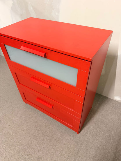Ikea Brimnes Kommode in Rot von Ikea mit 3 Schubladen
