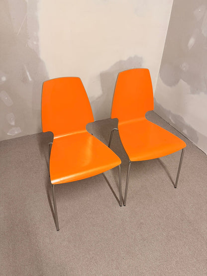 2x Ikea Vilmar Stuhl in orange, stapelbar